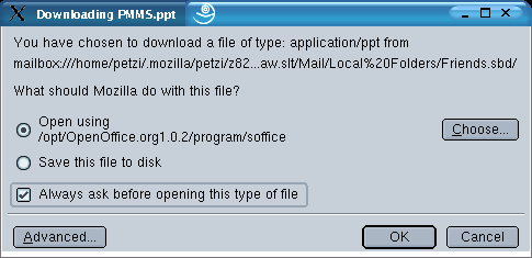 Mozilla window: downloading 3